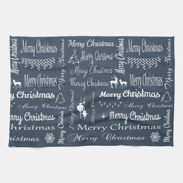 Frohe Weihnachten Geschirrtuch (Horizontal)