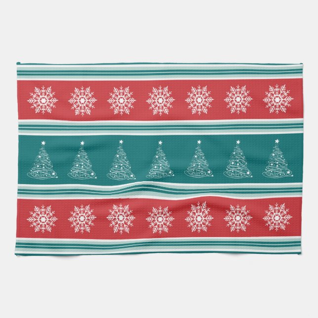Frohe Weihnachten Geschirrtuch (Horizontal)