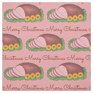 Frohe Weihnachten geschnitten Pink Holiday Ham Din Stoff