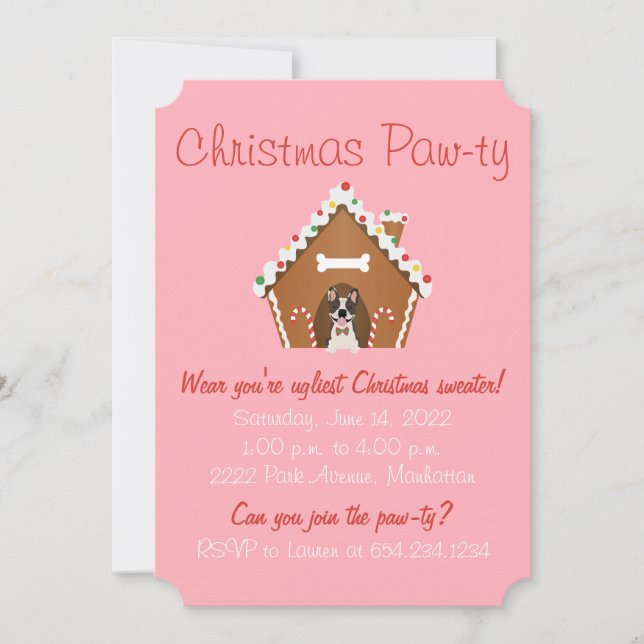 Frohe Weihnachten Gingerbread Dog House Einladung (Vorderseite)