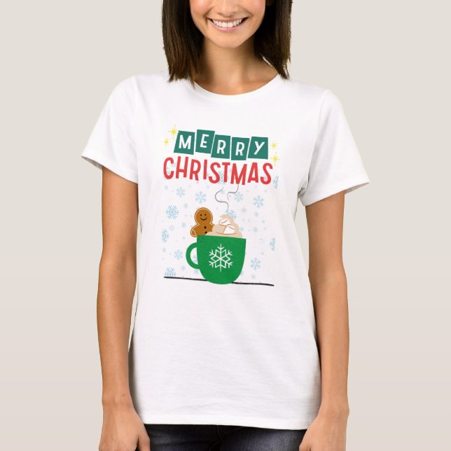 Frohe Weihnachten Gingerbread Holiday T-Shirt (Vorderseite)