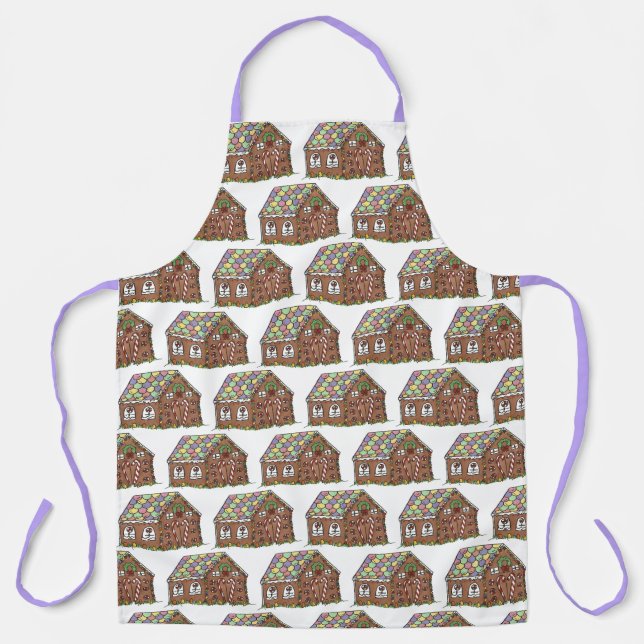 Frohe Weihnachten Gingerbread House Happy Holidays Schürze (Vorderseite)