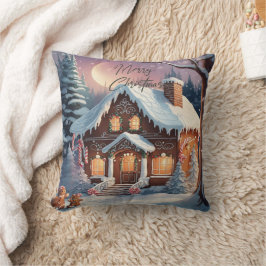 Frohe Weihnachten Gingerbread House Kissen