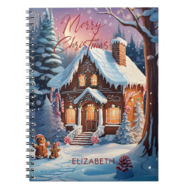 Frohe Weihnachten Gingerbread House Personalisiert Notizblock
