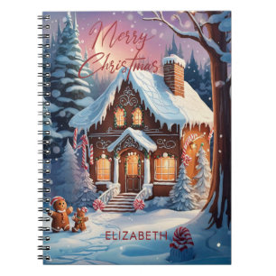 Frohe Weihnachten Gingerbread House Personalisiert Notizblock