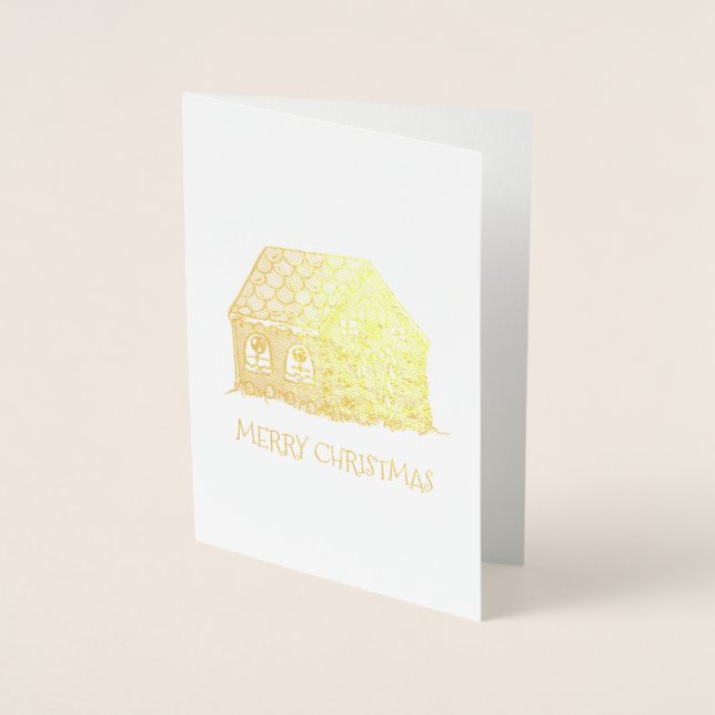 Frohe Weihnachten Gingerbread House Weihnachten We Folienkarte (Vorderseite)