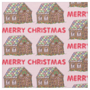 Frohe Weihnachten Gingerbread House Weihnachten We Stoff