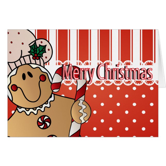 Frohe Weihnachten Gingerbread Man (Vorderseite (Horizontal))