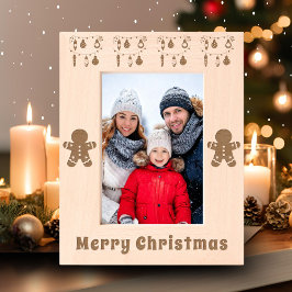 Frohe Weihnachten Gingerbread Man Decor Foto Geätzte Rahmen