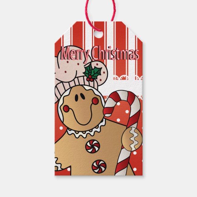 Frohe Weihnachten Gingerbread Man Geschenkanhänger (Vorderseite)