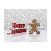 Frohe Weihnachten Gingerbread Man Holiday Postcard