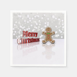 Frohe Weihnachten Gingerbread Man Serviette