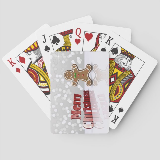 Frohe Weihnachten Gingerbread Man Spielkarten (Rückseite)