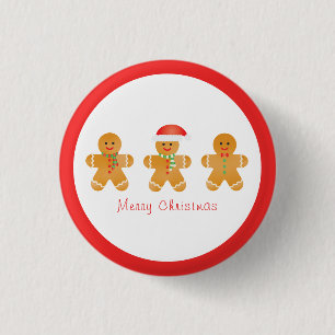 Frohe Weihnachten Gingerbread Männer Button