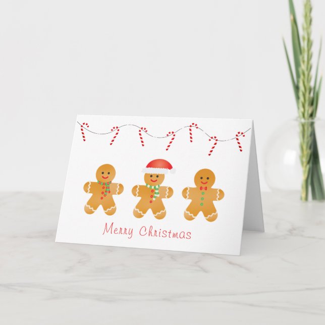 Frohe Weihnachten Gingerbread Männer Karte (Vorderseite)