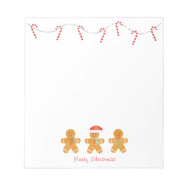 Frohe Weihnachten Gingerbread Männer Notizblock