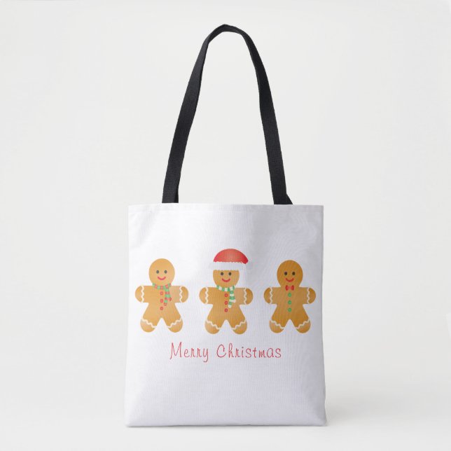 Frohe Weihnachten Gingerbread Männer Tasche (Vorderseite)