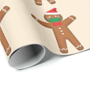 Frohe Weihnachten Gingerbrot Mann im Gesicht Maske Geschenkpapier