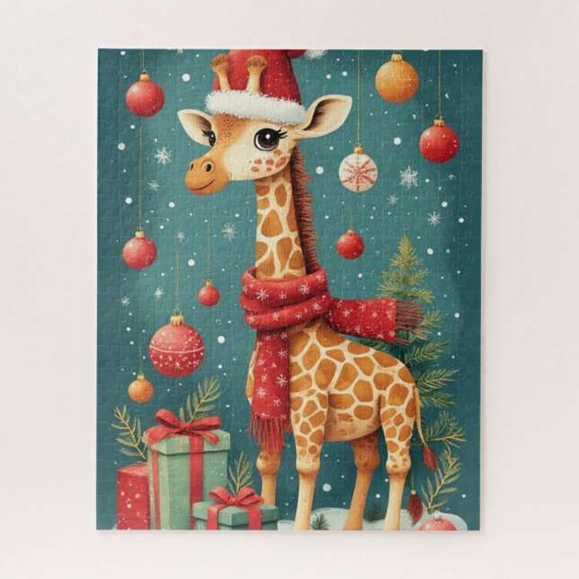 Frohe Weihnachten Giraffe (Vertikal)