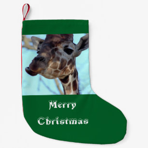 Frohe Weihnachten Giraffe Foto Kleiner Weihnachtsstrumpf