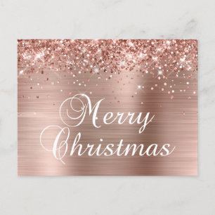 Frohe Weihnachten Glänzende Rose Goldfolie