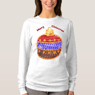 Frohe Weihnachten - glänzender Christbaumschmuck m T-Shirt