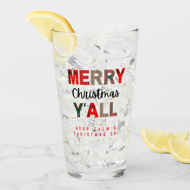 Frohe Weihnachten Glas (Vorderseite Ice)