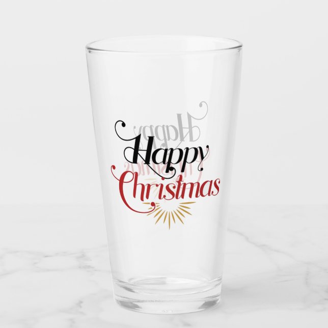 Frohe Weihnachten Glas (Vorderseite)