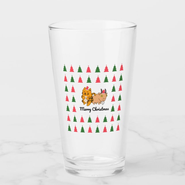 Frohe Weihnachten Glas (Vorderseite)