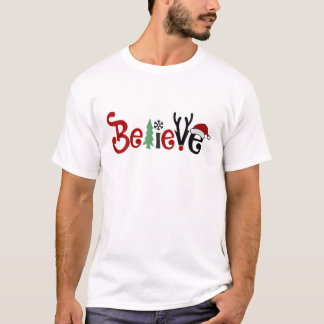Frohe Weihnachten glauben an den Weihnachtsmann Wi T-Shirt