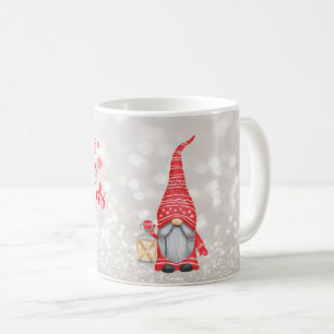 Frohe Weihnachten,Glitter Bokeh,Cute Gnome Kaffeetasse