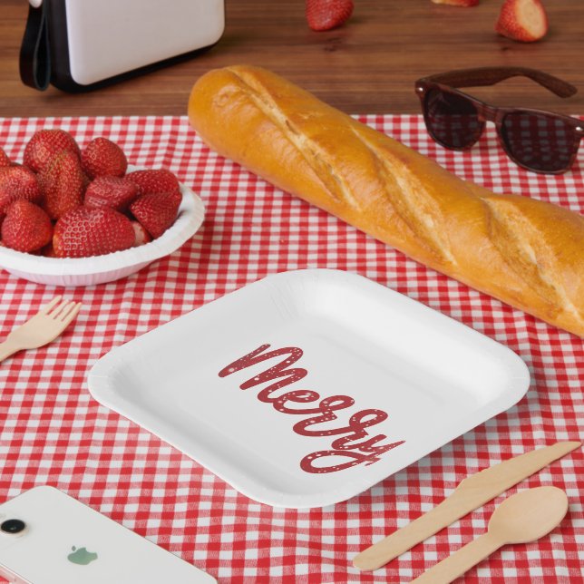Frohe Weihnachten Glitter Urlaub  Pappteller (Picknick)