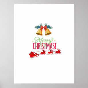 Frohe Weihnachten – Glocken & Weihnachtsschlitten Poster