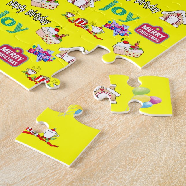 Frohe Weihnachten Glück Geburtstag Jigsaw Puzzle (Seite)