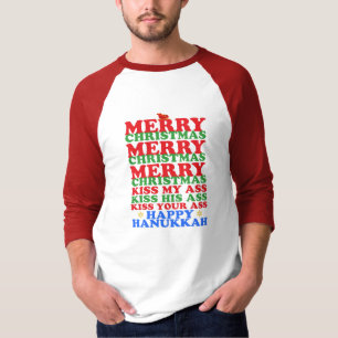 Frohe Weihnachten Glück Hanukkah T-Shirt
