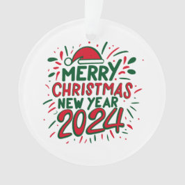 Frohe Weihnachten Glück im neuen Jahr 2024 Ornament