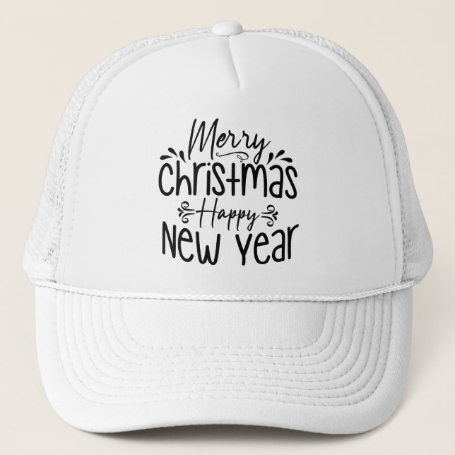 Frohe Weihnachten Glück im neuen Jahr-45910 Truckerkappe (Vorderseite)