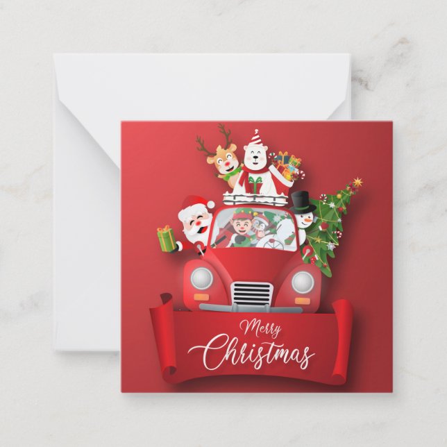 Frohe Weihnachten/Glück im neuen Jahr Mitteilungskarte (Vorderseite)
