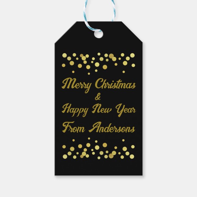 Frohe Weihnachten & Glück Neues Jahr Custom Gesche Geschenkanhänger (Vorderseite)