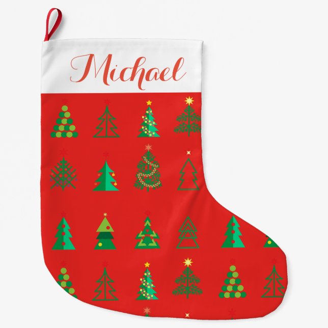 Frohe Weihnachten & Glück Neues Jahr! dekorativ Großer Weihnachtsstrumpf (Vorderseite)