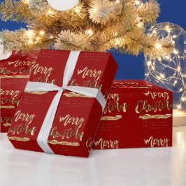 Frohe Weihnachten Glück Neues Jahr Elegant Gold Ro Geschenkpapier
