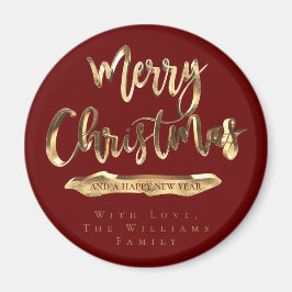 Frohe Weihnachten Glück Neues Jahr Elegant Rotes G Magnet