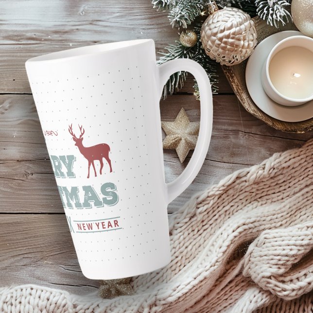 Frohe Weihnachten Glück Neues Jahr Hirsch ID612 Milchtasse (Von Creator hochgeladen)