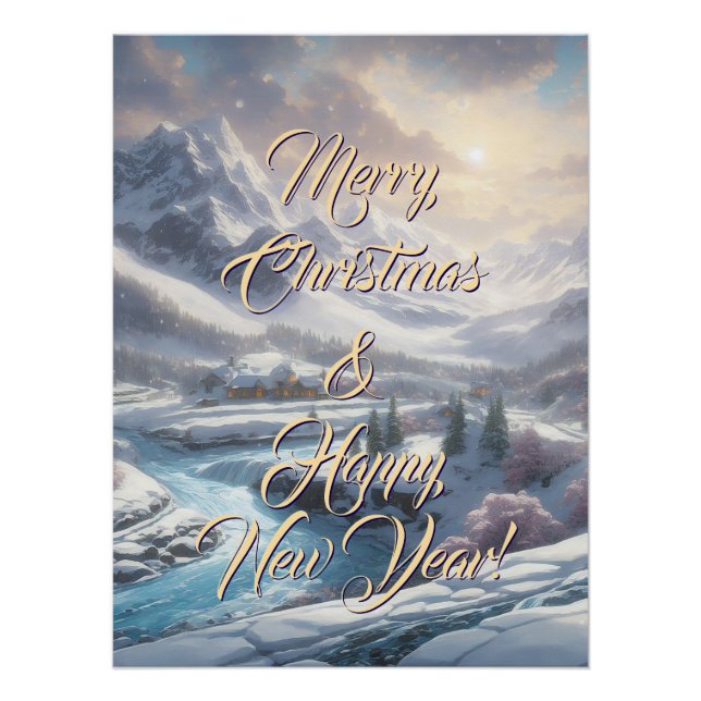 Frohe Weihnachten & Glück Neues Jahr! Poster (Vorderseite)