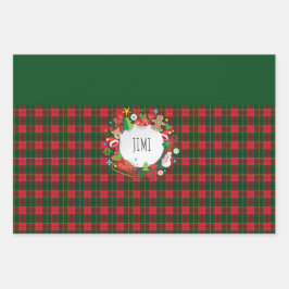 Frohe Weihnachten & Glück Neues Jahr! Schottland M Geschenkpapier Set