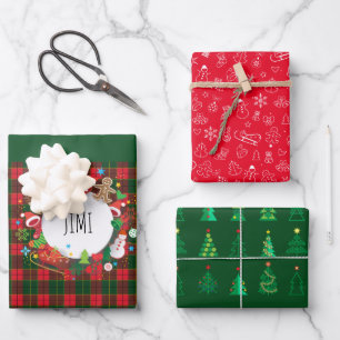 Frohe Weihnachten & Glück Neues Jahr! Schottland M Geschenkpapier Set