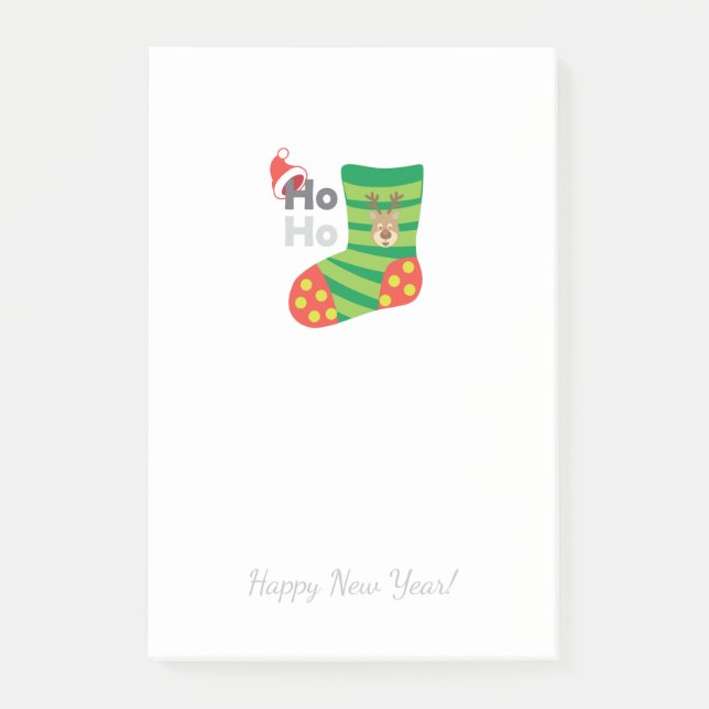 Frohe Weihnachten & Glück Neues Jahr! XMAS Post-it Klebezettel (Vorderseite)