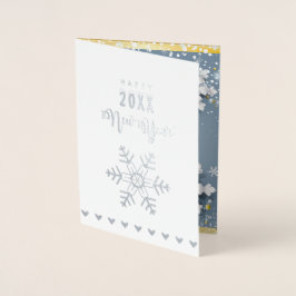 Frohe Weihnachten & Glück Neues Jahr! XMAS-Schnee  Folienkarte