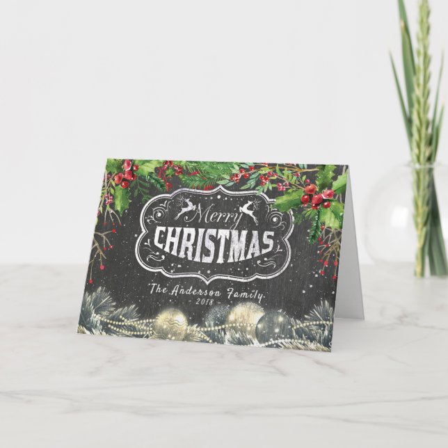 Frohe Weihnachten & Glück Neujahr Feiertage Grüße (Vorderseite)