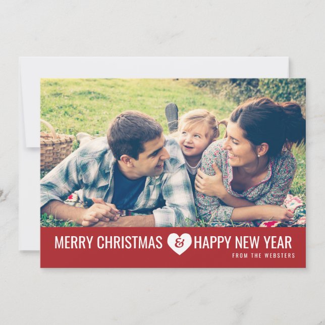 Frohe Weihnachten & Glück Neujahr Foto Gruß (Vorderseite)